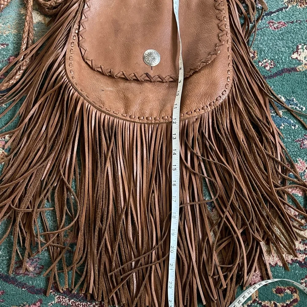 Polo by Ralph Lauren Tan Leather Fringe Shoulder Bag - Picture 6 of 9